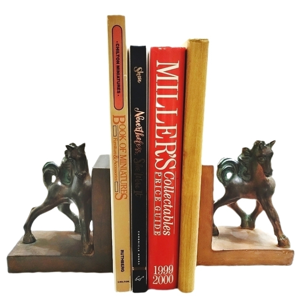 Midcentury Modern Italian Pottery Horse Bookends